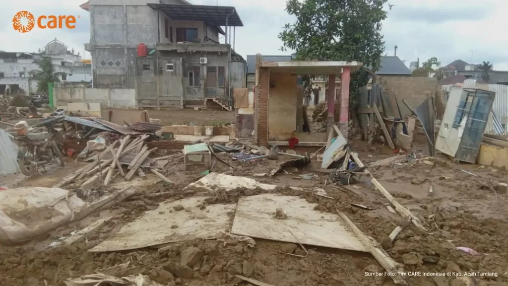 The remains of Abdullah’s house in Pahlawan Hemlet, left behind after the flood